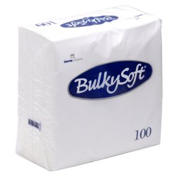 Kaffeserviet, Bulkysoft, 2-lags, 1/4 fold, 24x24cm, hvid, nyfiber 20x100 stk