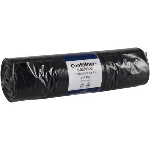 Affaldsskke til container, 240 ltr., sort, 10 rl af 10 stk.