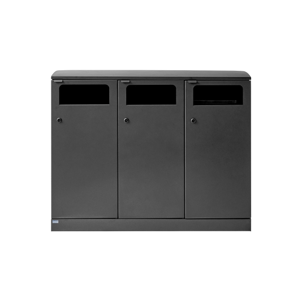 BICA Model 713 Affaldssortering 3x100 liter Sort antracit