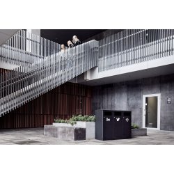 BICA Model 713 Affaldssortering 3x100 liter Sort antracit