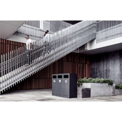 BICA Model 713 Affaldssortering 3x100 liter Sort antracit