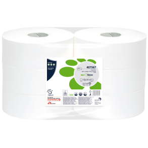 Jumborulle, Biotech, 2-lags, Midi, 300m x 9,5cm, 27cm, hvid, 100% nyfiber, 6rl