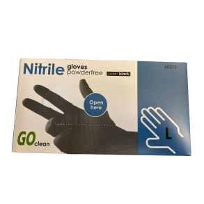 Nitrilhandske, Sort, 5gr., Str. L, 100 stk.