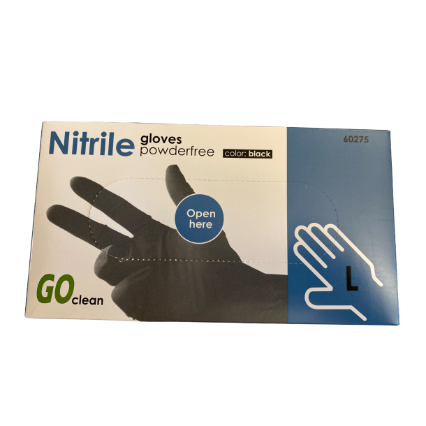 Nitrilhandske, Sort, 5gr., Str. L, 100 stk.