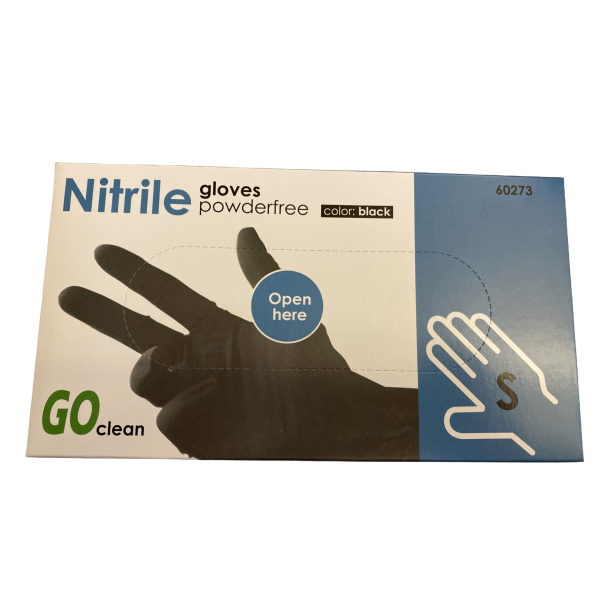 Nitrilhandske, Sort, 5gr., Str. S, 100 stk.
