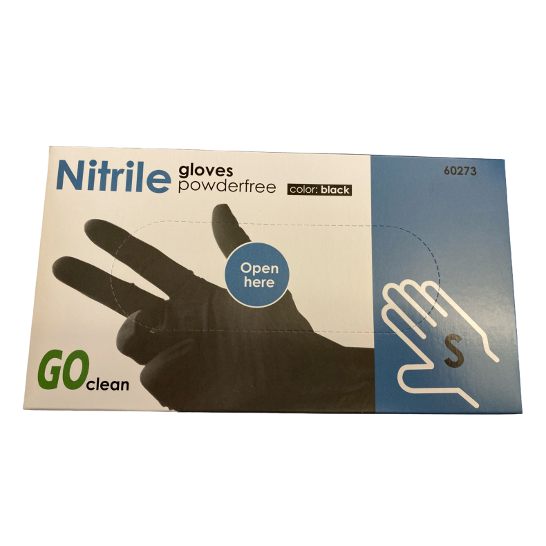 Nitrilhandske, Sort, 5gr., Str. S, 100 stk.
