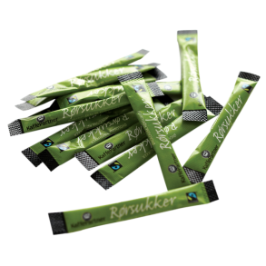 Rrsukker, i stiks, displaybox, 350x3g, kologisk