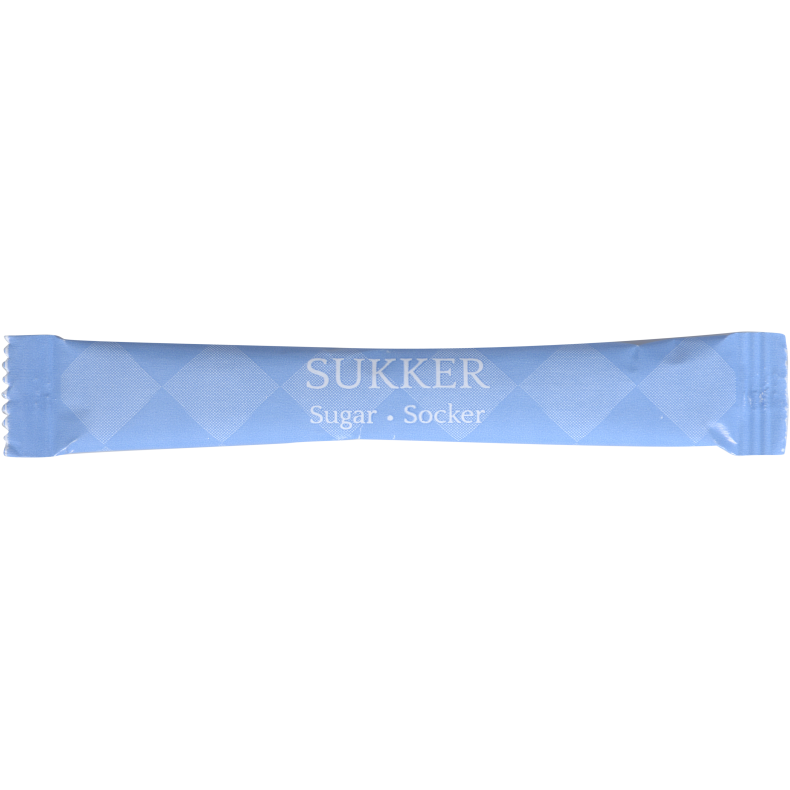 Sukker, i sticks, displayboks, 560 stk. x 4 g