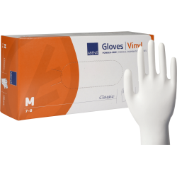 Handske, Classic, M, klar, vinyl, pudderfri, 100 stk.