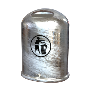 Model 5034 Affaldsbeholder udendrs 45 liter Med fjederklap Galvaniseret