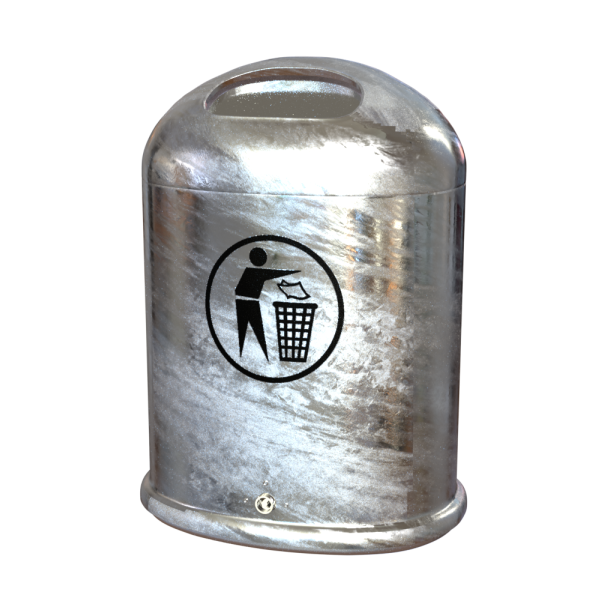 Model 5034 Affaldsbeholder udendrs 45 liter Med fjederklap Galvaniseret