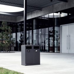 BICA Model 712 Affaldssortering 2x100 liter Sort antracit