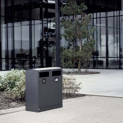 BICA Model 712 Affaldssortering 2x100 liter Sort antracit