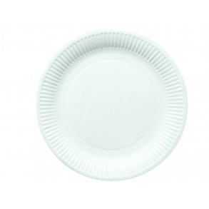 Paptallerken 23 cm PET-belagt Glossy hvid 1000 Stk.