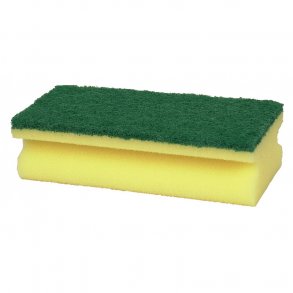 Skuresvamp, 14x7x4,2cm, grn, nylon/polyester/polyether, grov skureeffekt pakke med 10 stk